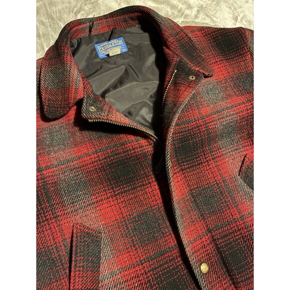 Pendleton Wool Thinsulate Lined Coat Red Gray Plaid Men’s Size L-Car Coat - Picture 1 of 13
